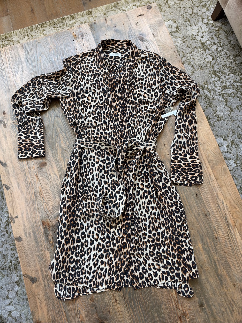 NWT-Equipment Femme Leopard Silk Dress